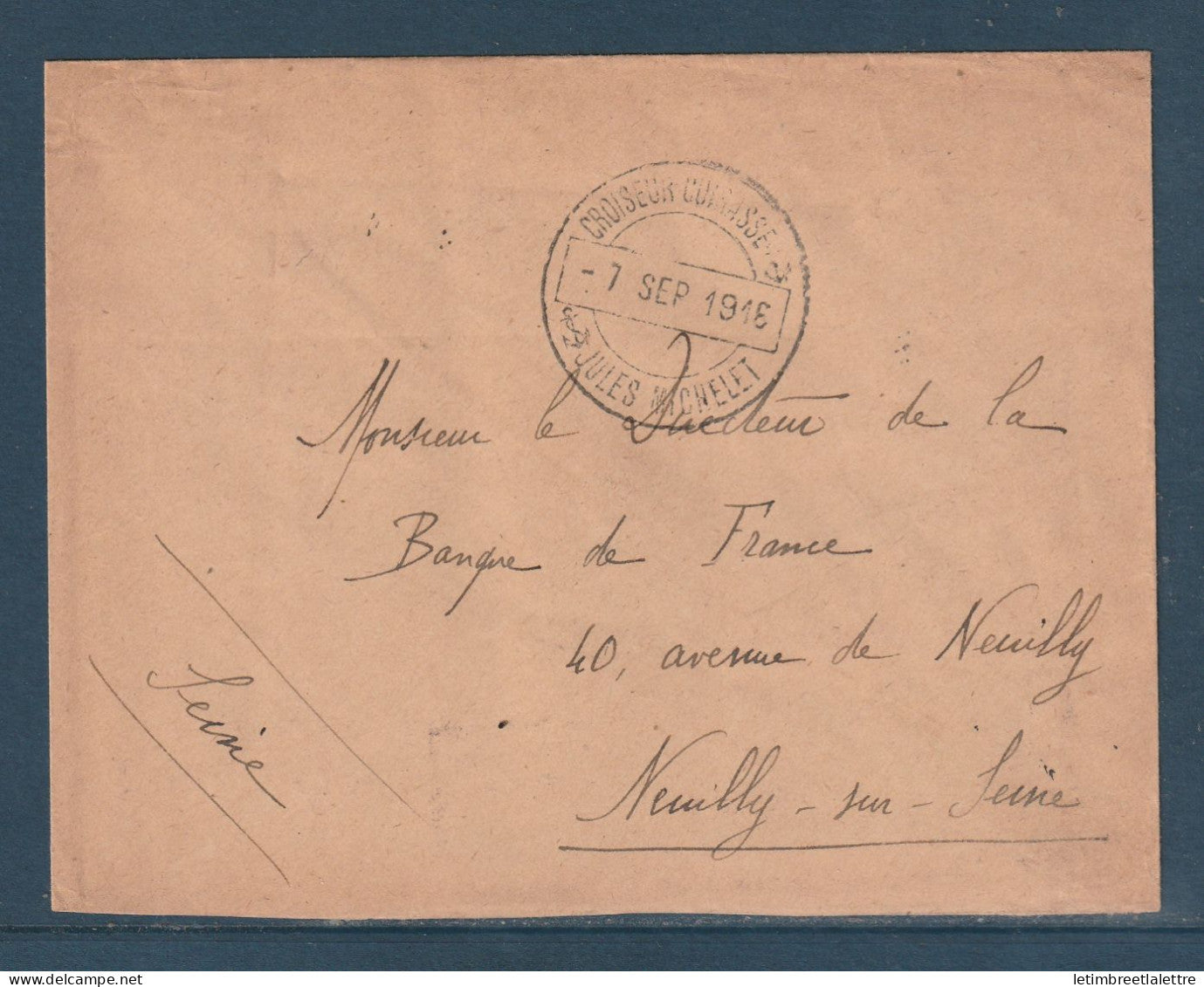 France - Poste navale en 1916 croiseur cuirassé Jules Michelet