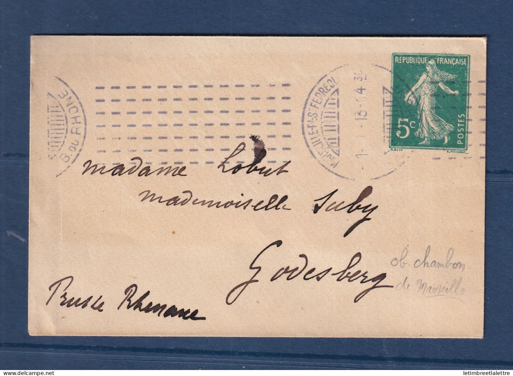France - Entier postal - oblitération mécanique Chambon de Marseille