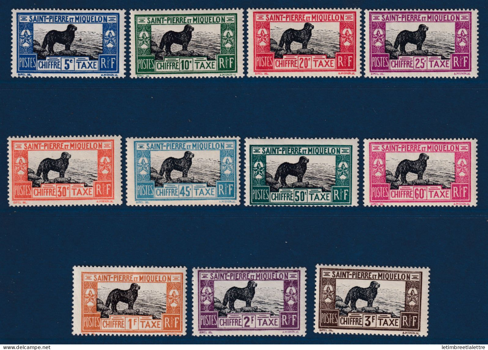 Saint Pierre et Miquelon - Taxe - YT n° 21 à 31 *- Neuf avec charnière - 1932