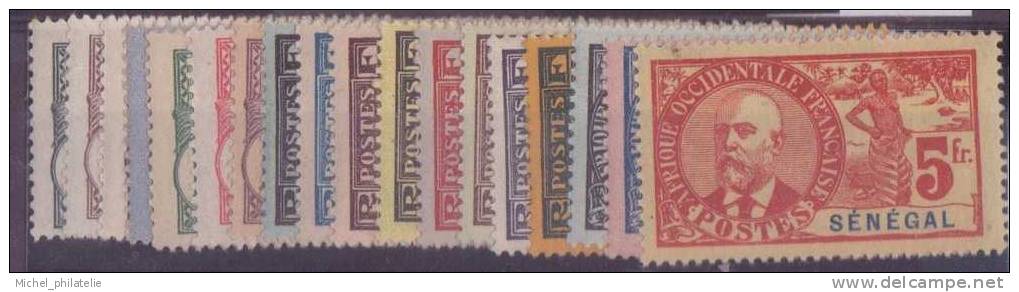 ⭐ Sénégal - YT n° 30 à 46 * - Neuf avec charnière - 1906 ⭐