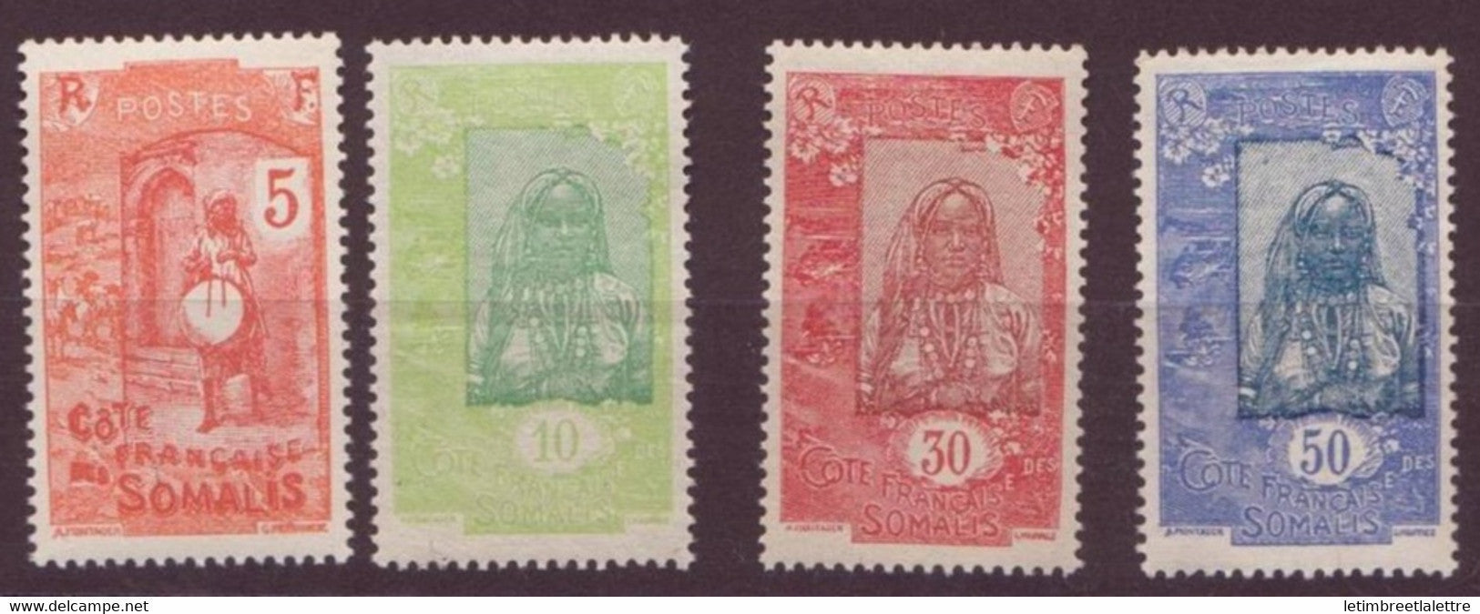 Côte des Somalis - YT n° 103 à 107 ** sauf le n° 105 - neuf sans charnière - 1922 / 1924