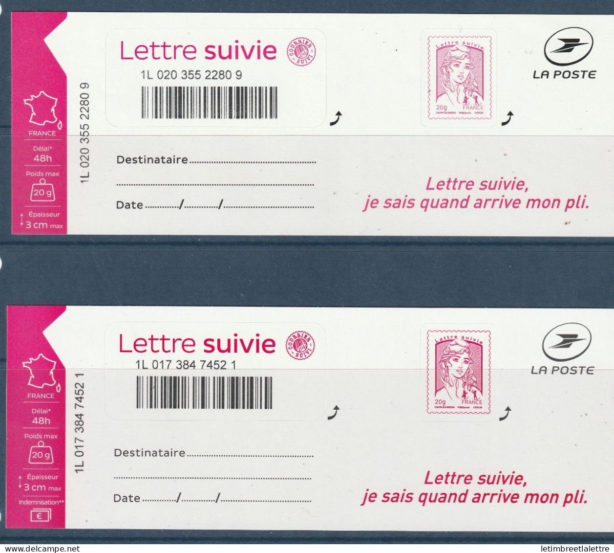 France - Adhésif - YT n° LS 3 et LS 4 - Neuf sans charnière - 2016