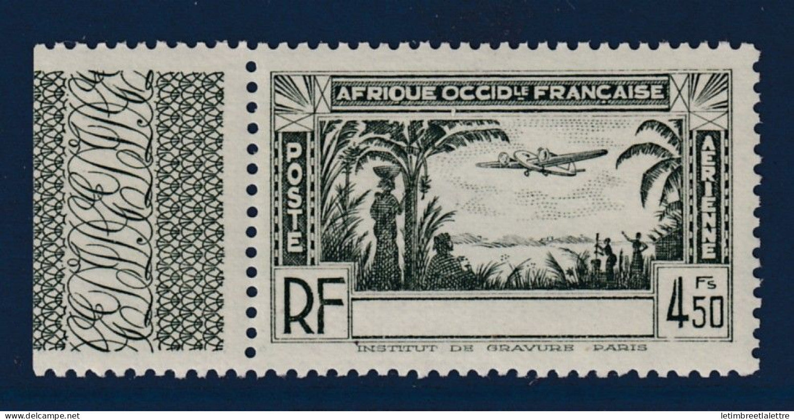 Côte d'Ivoire - Variété - Poste aérienne - YT n° 3 a ** sans légende - Neuf sans charnière - 1940