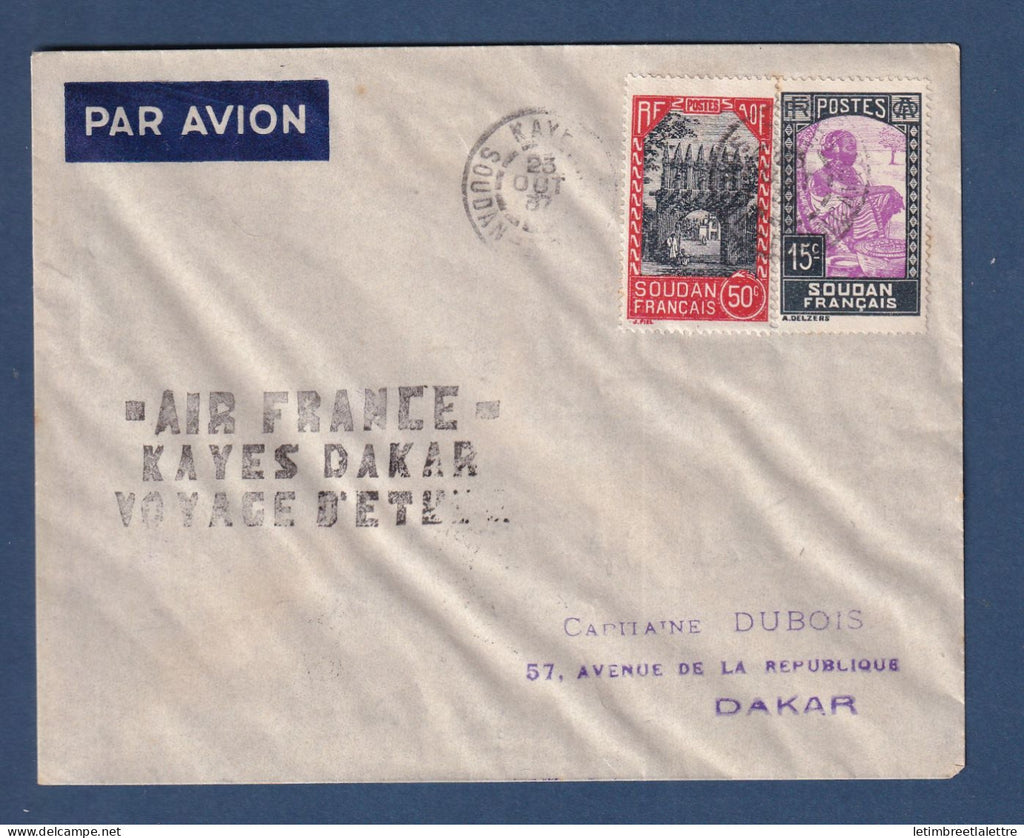 Soudan Français - Air France Kayes Dakar voyage d'étude - par avion - 1937