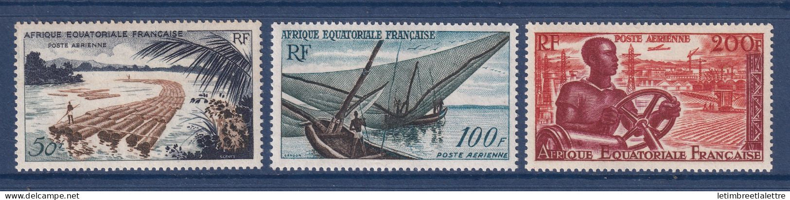 AEF - Poste aérienne - YT n° 58 à 60 ** - Neuf sans charnière - 1955