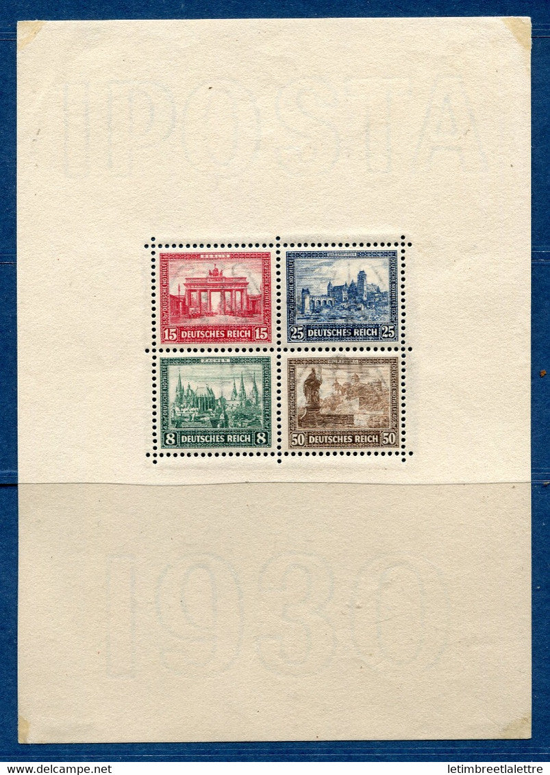 ⭐ Allemagne - Bloc - YT n° 1 * - Neuf avec charnière - 1930 ⭐