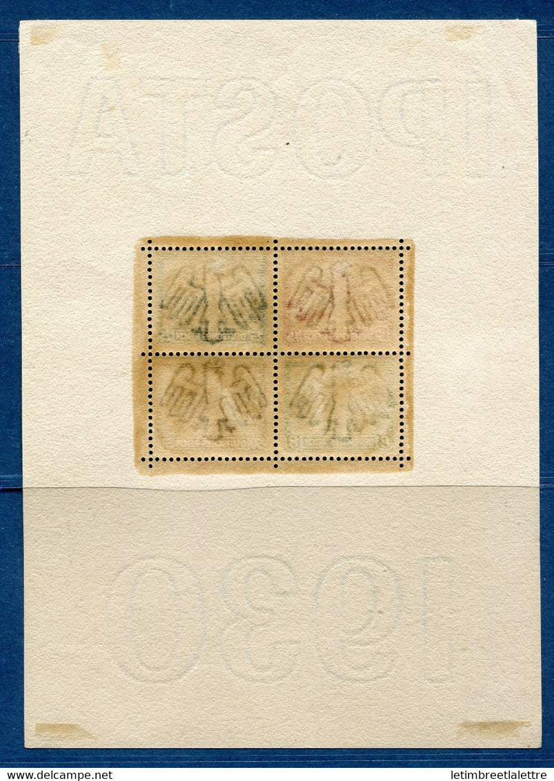 ⭐ Allemagne - Bloc - YT n° 1 * - Neuf avec charnière - 1930 ⭐