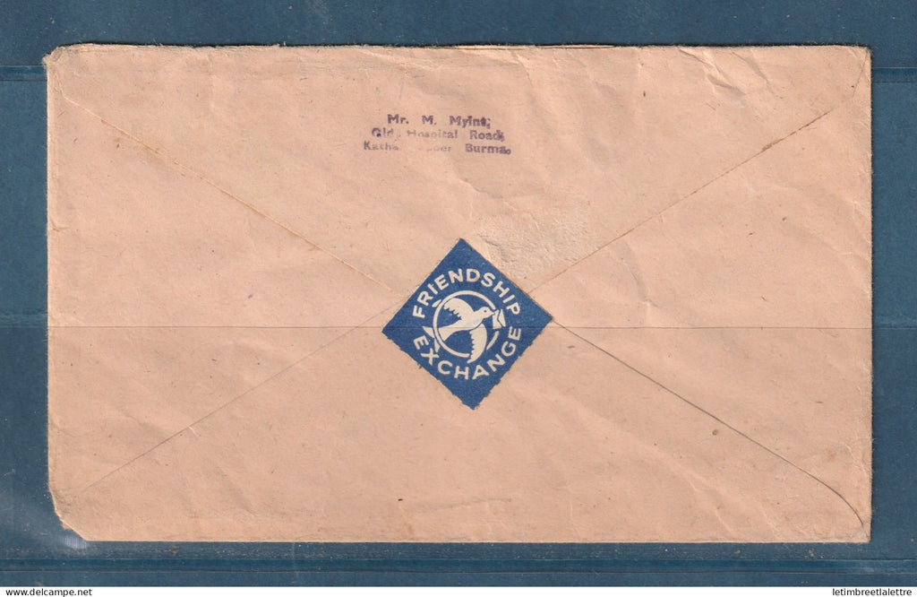 Myanmar - Birmanie - Burma - enveloppe par avion pour la Tasmanie via l'Australie - 1963