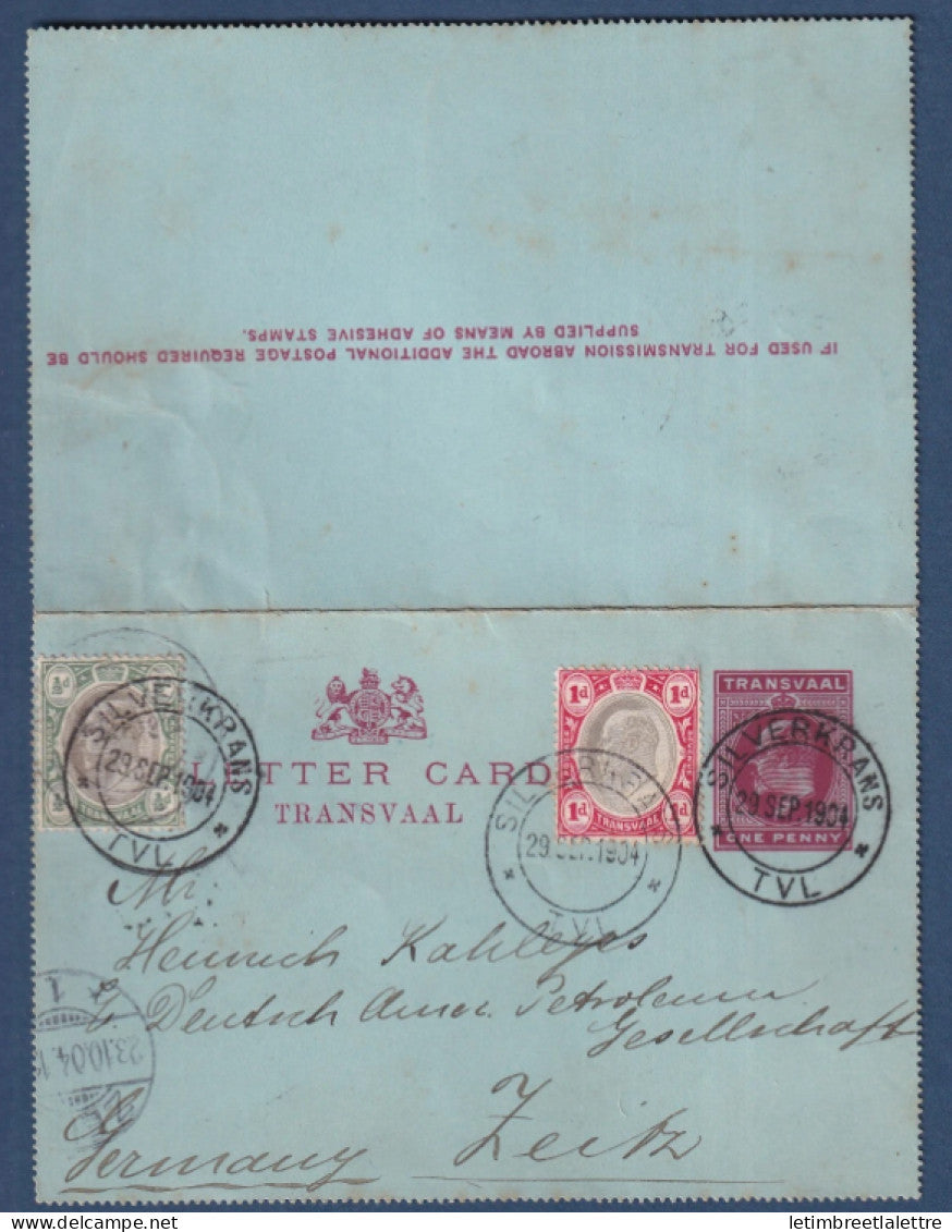 Transvaal - Entier postal - Silverkrans pour l'Allemagne - 1904