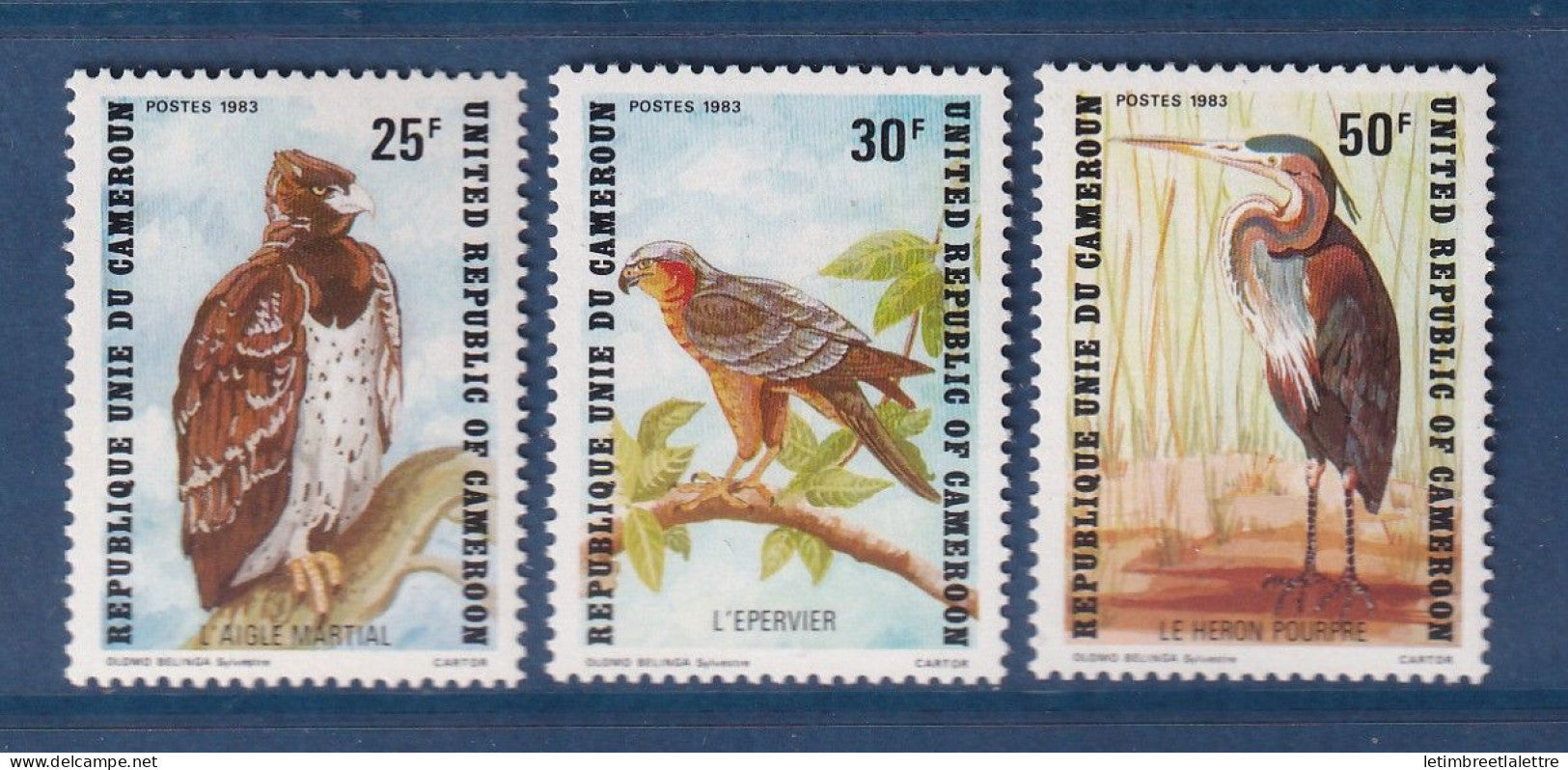Cameroun - YT n° 717 à 719 ** - Neuf sans charnière - Faune ailée - Oiseaux - 1983