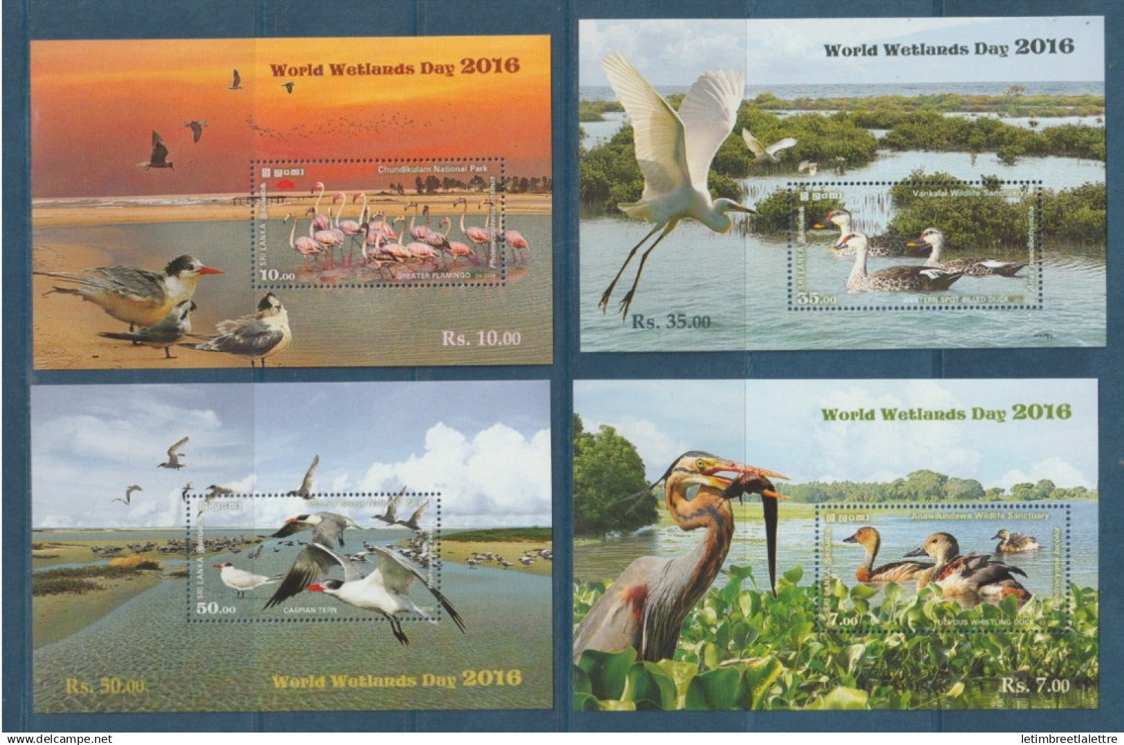 Ceylan - Sri Lanka - ** neuf sans charnière - world wetlands day - oiseaux - 2016