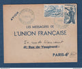 ⭐ Cameroun - les messagers de l'union Française - Foumban pour paris par avion le 13 mai 1952 ⭐