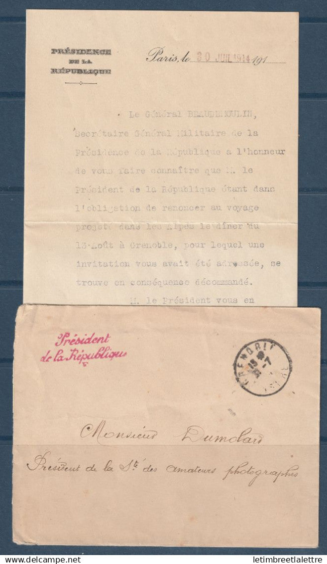 France - Franchise - Président de la République - 1914