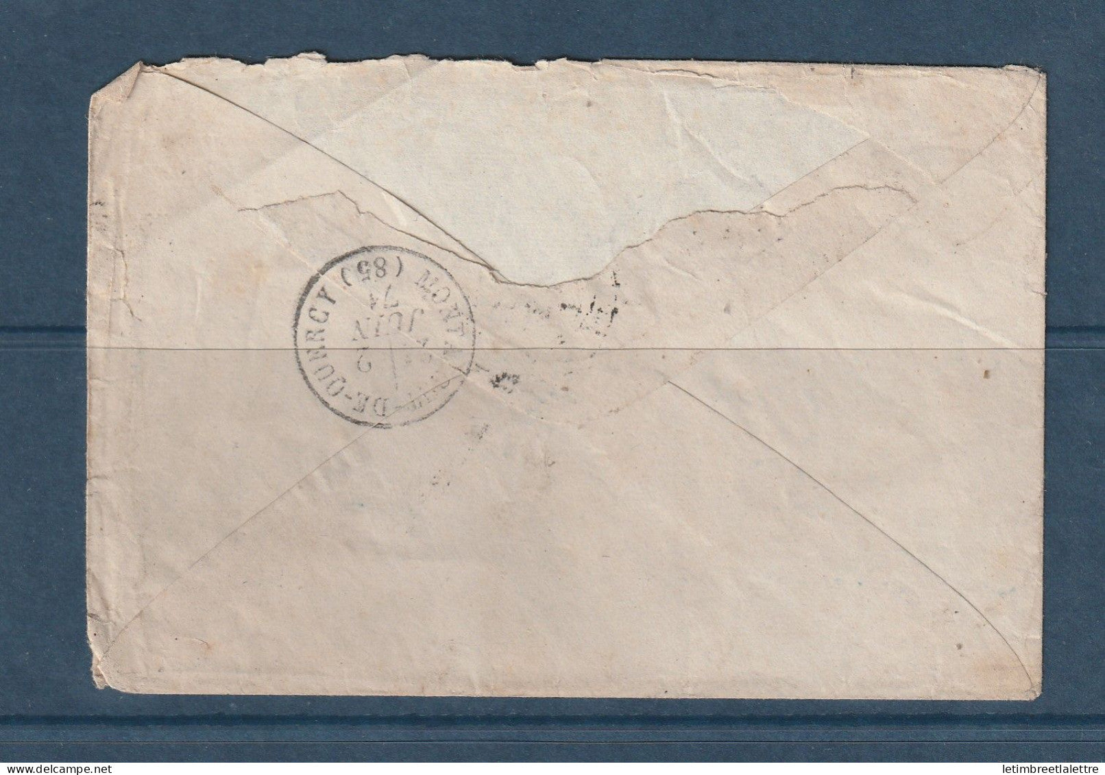 France - YT n° 29 b - Etoile n° 9 avec cachet de route du 31 Mai 1871 - cachet de fortune conséquence de la guerre