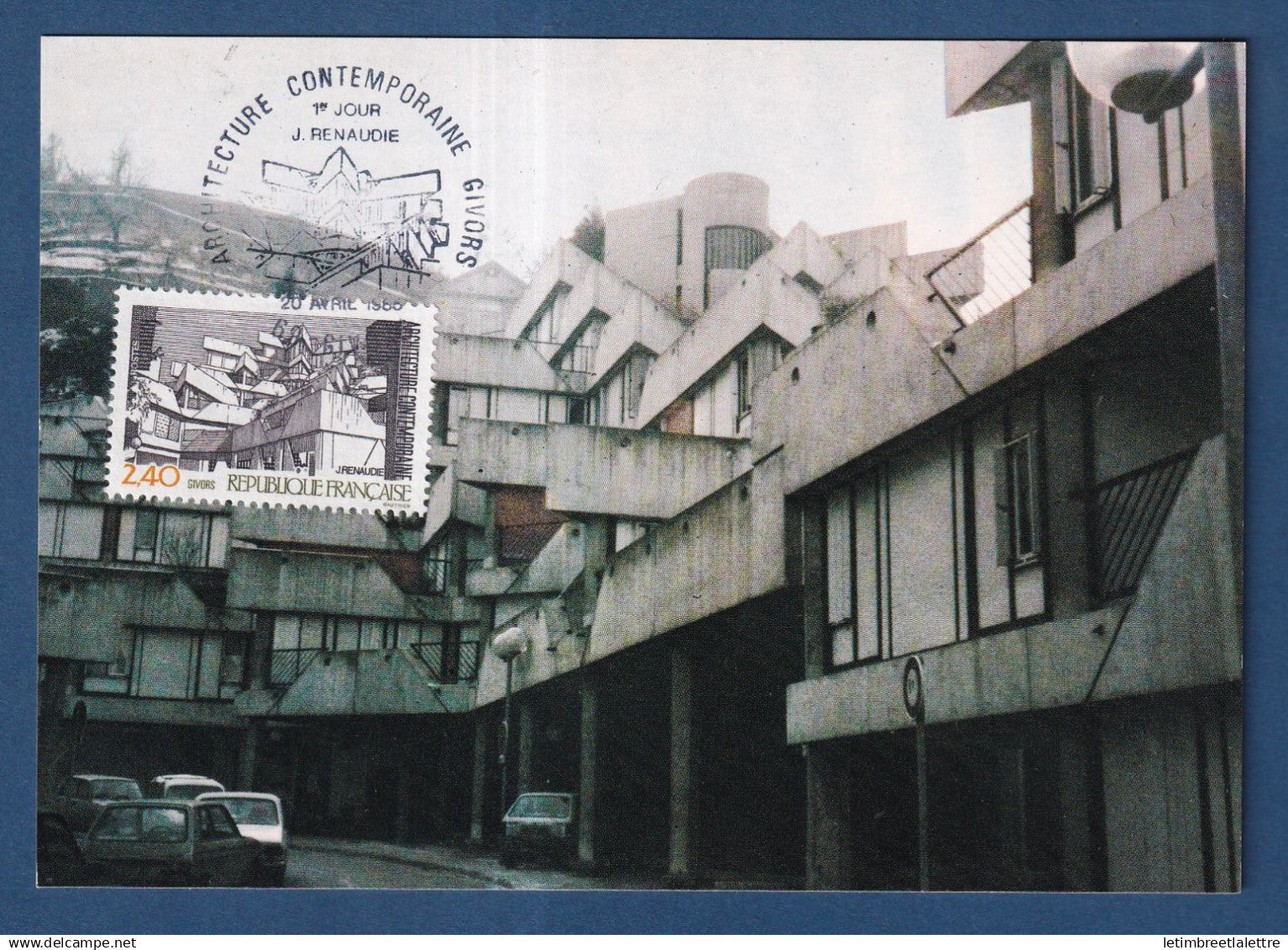 France - FDC - Premier Jour - Carte maximum - Architecture Contemporaine - 1985