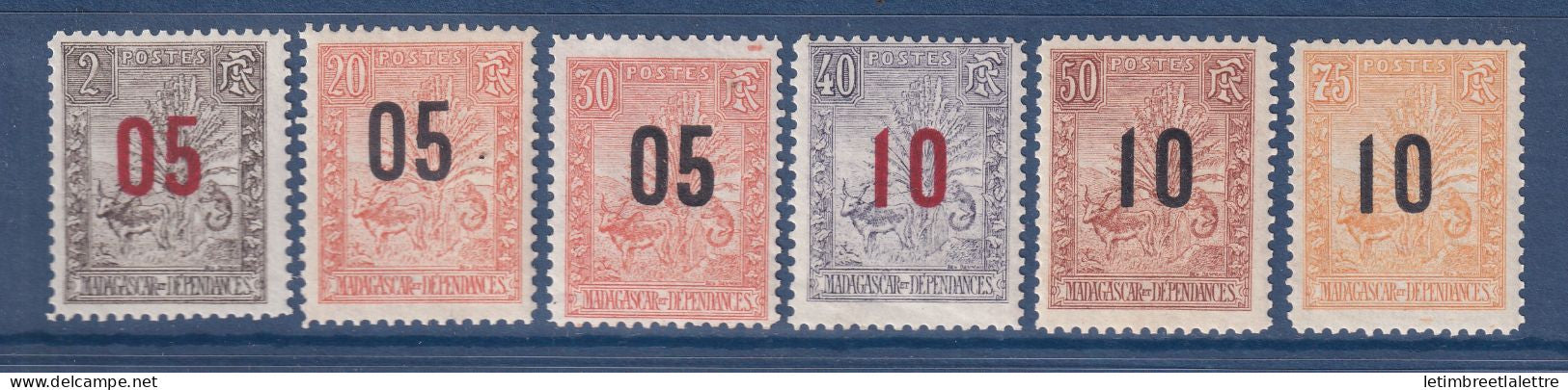 Madagascar - YT n° 115 à 120 * - neuf avec charnière - 1912