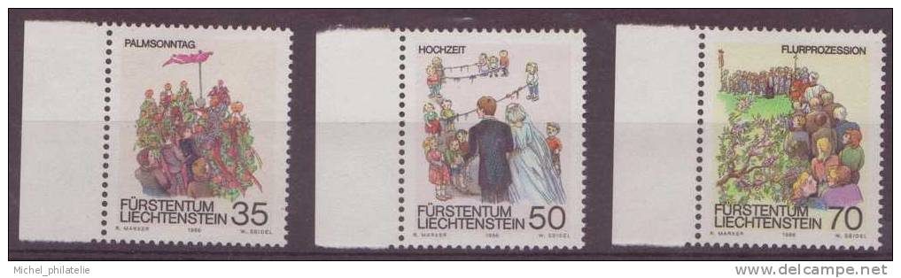 ⭐ Liechtenstein - YT n° 840 à 842 ** - Neuf sans charnière - 1986 ⭐