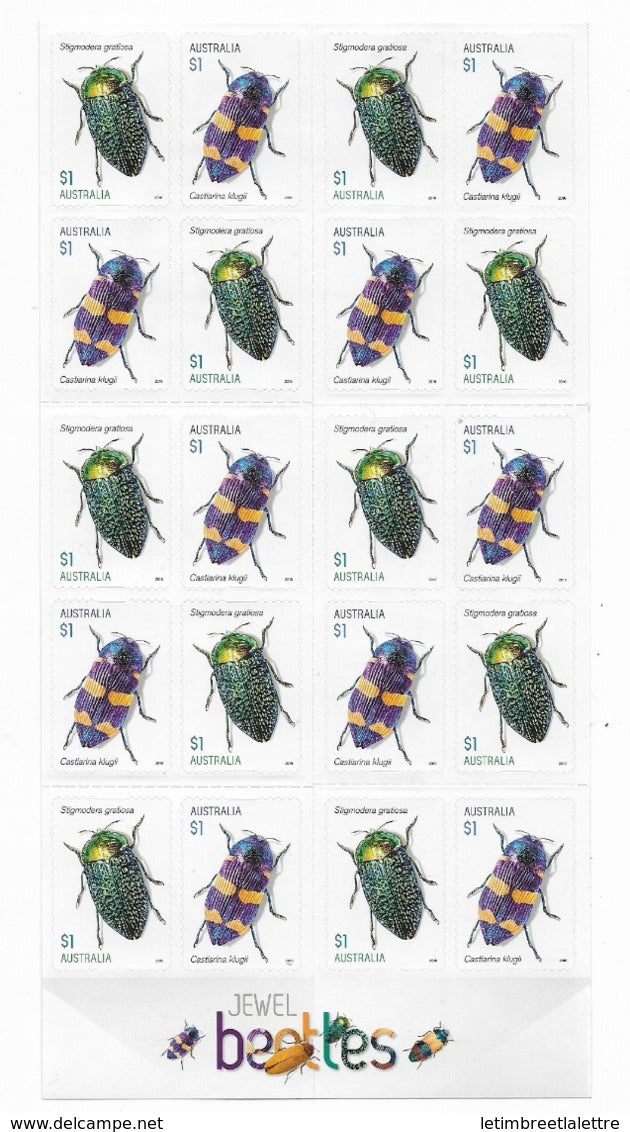 AUSTRALIE n°4370 et 4371** sur feuillet auto-adésif "faune inscectes"