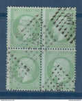 France - YT n° 35 - oblitéré PC 357 bloc de 4 - signés - 1871