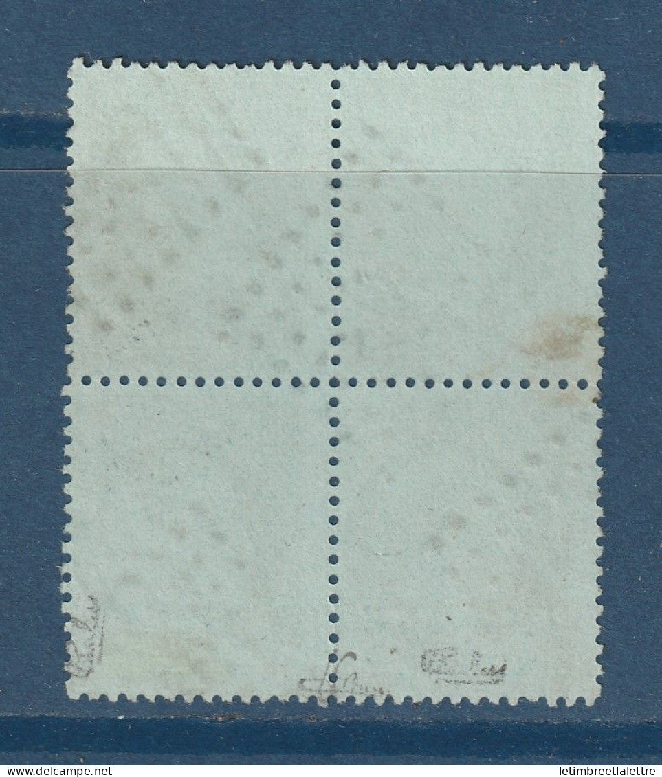 France - YT n° 35 - oblitéré PC 357 bloc de 4 - signés - 1871