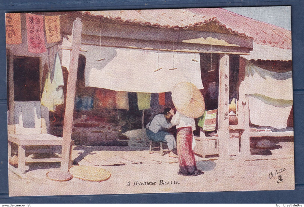 Myanmar - Birmanie - Burma - carte postale - A Burmese Bazaar - Oilette