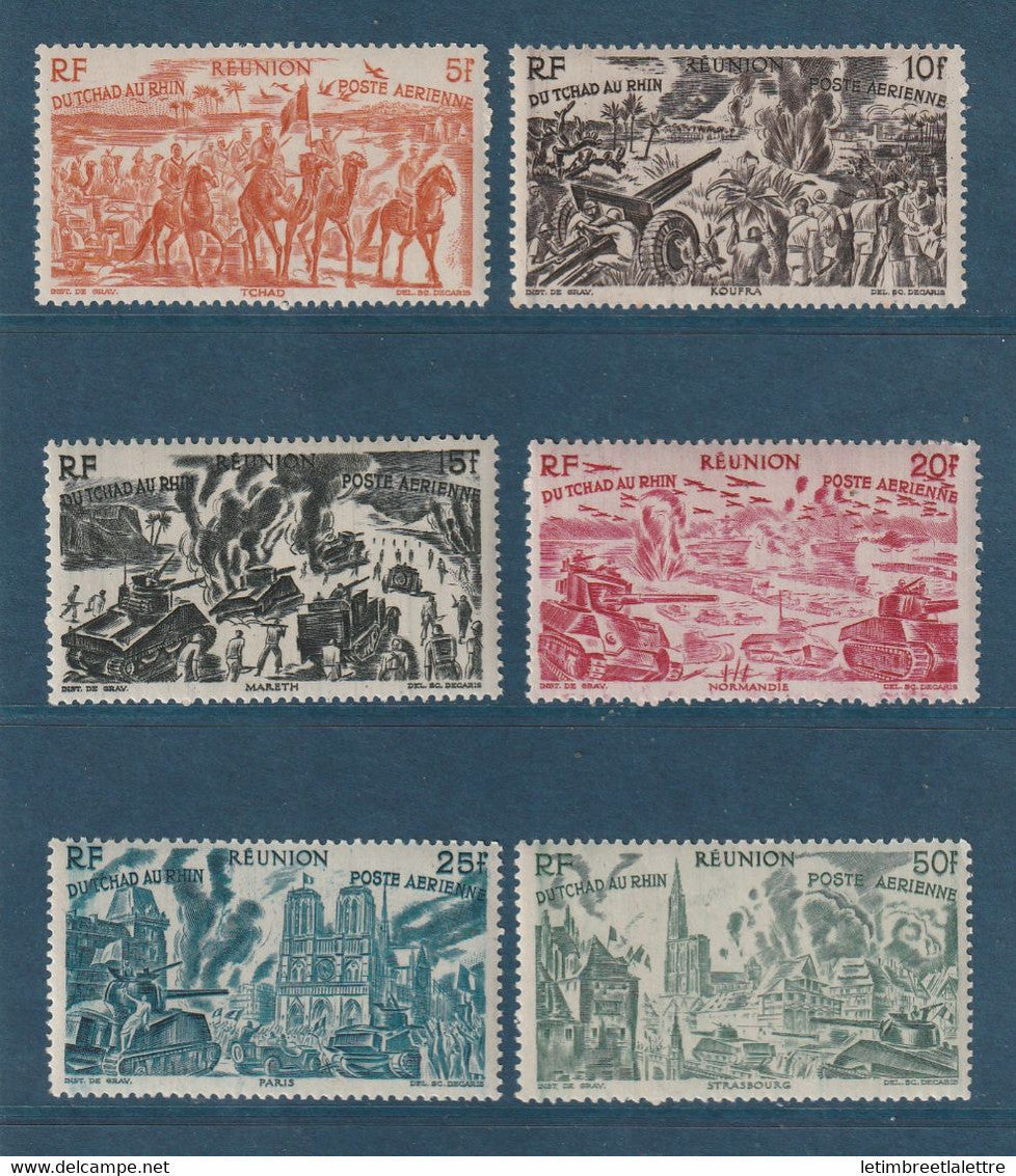 Réunion - Poste Aérienne - YT n° 36 à 41 ** Neuf sans charnière - 1946