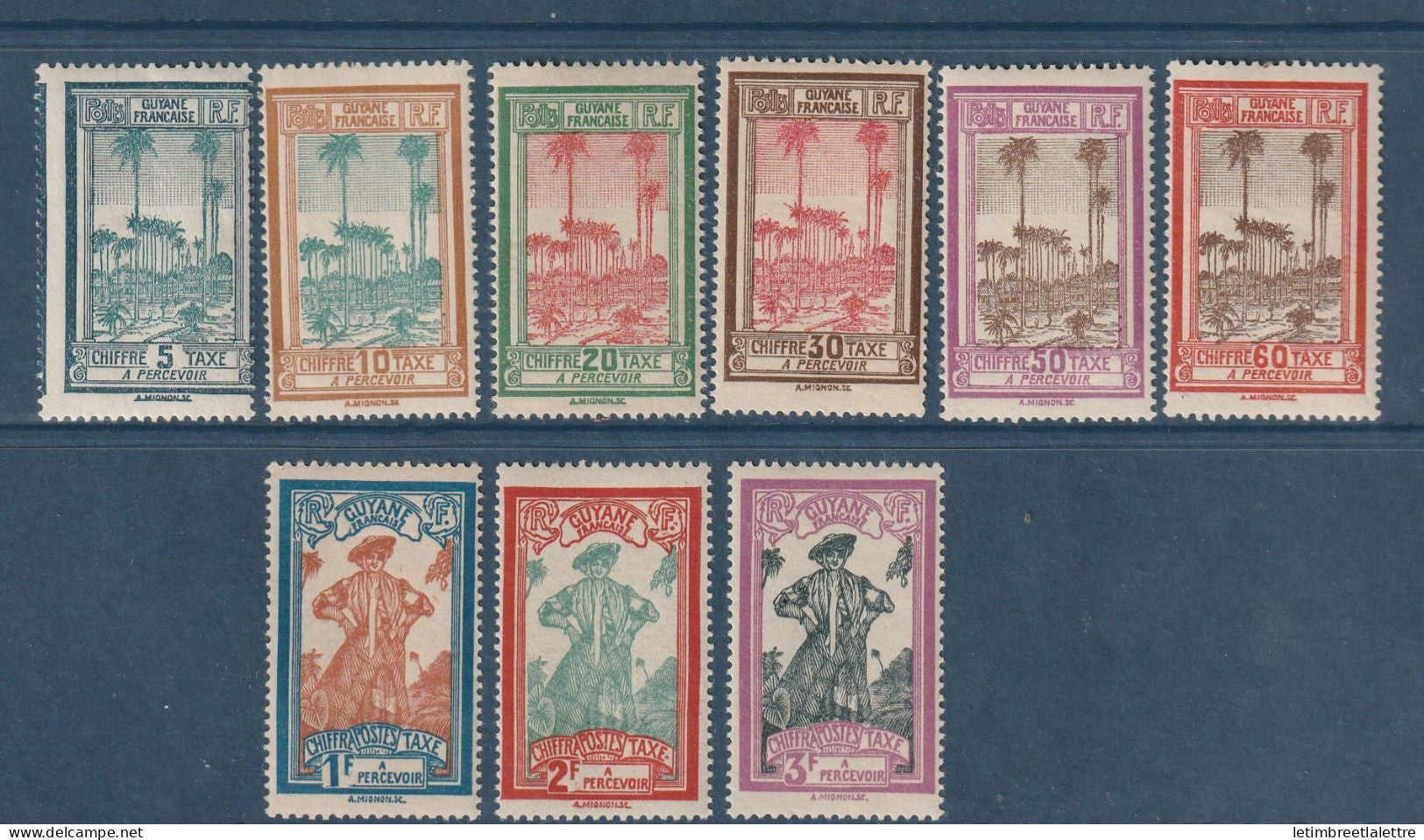 Guyane - Taxe - YT n° 13 à 21 ** - Neuf sans charnière - 1929