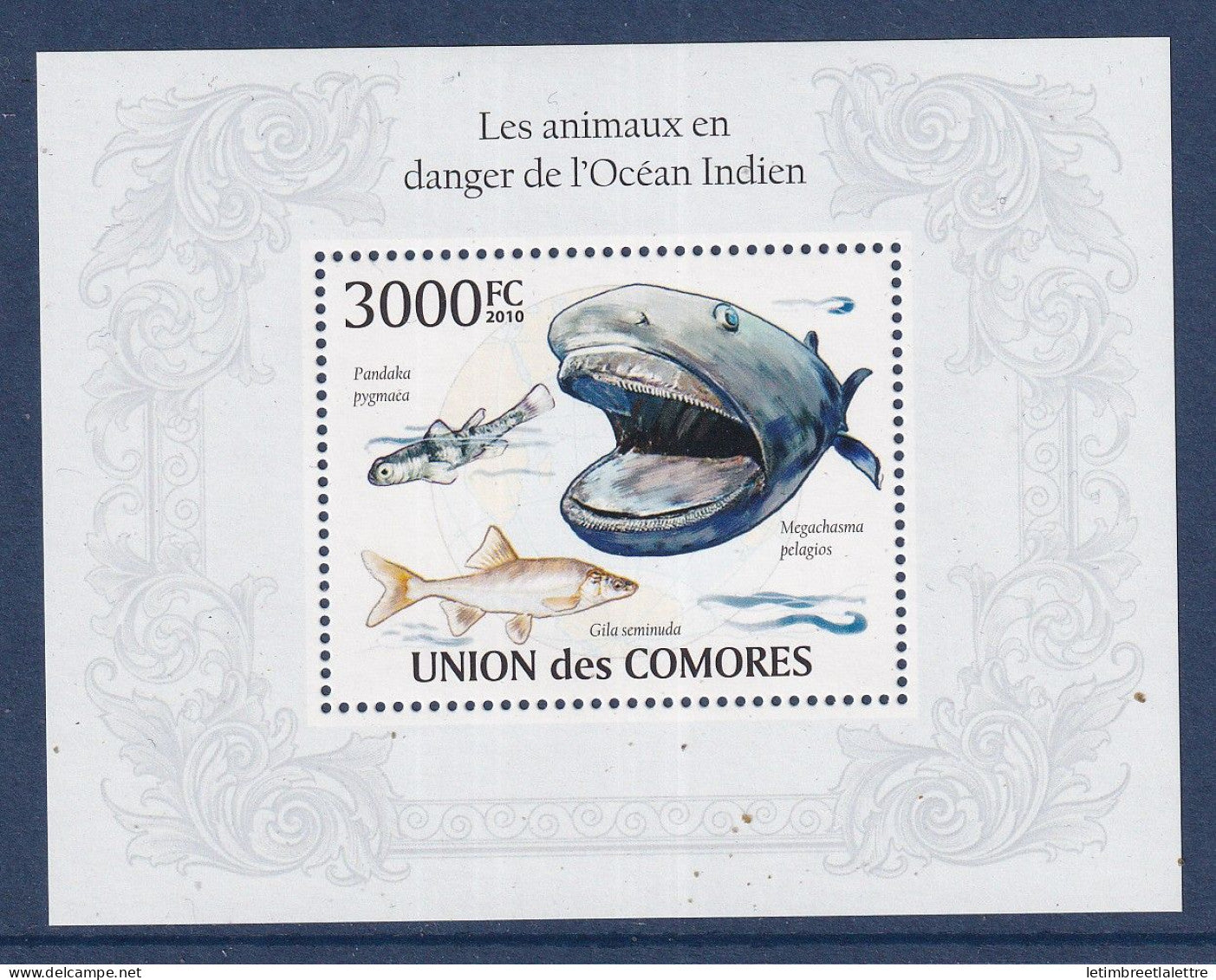 Comores - bloc YT n° 249 ** - Neuf sans charnière - les animaux en danger de l'océan Indien - 2010