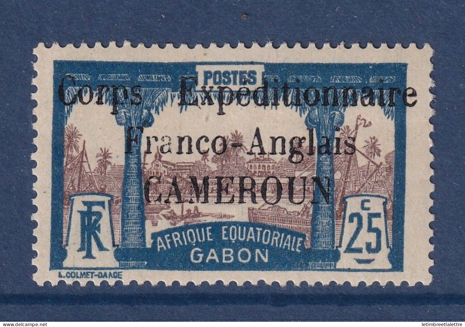 Cameroun - YT n° 44 * - Neuf avec charnière - Gomme Coloniale - Corps expéditionnaire franco anglais - 1915
