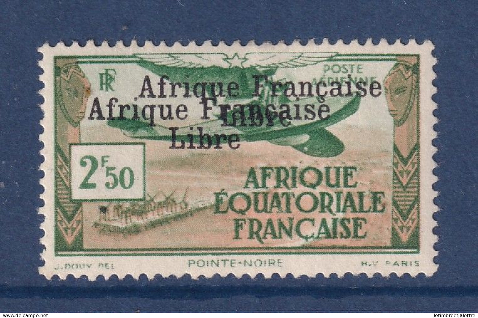 AEF - Poste aérienne - variété - YT n° 15 b ** - Neuf sans charnière - Surcharge double - 1940 1941