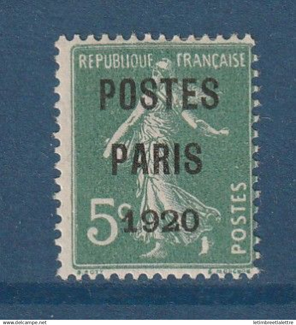 France - préoblitérés - YT n° 24 *- neuf avec charnière - Signé Calves - visible en boutique