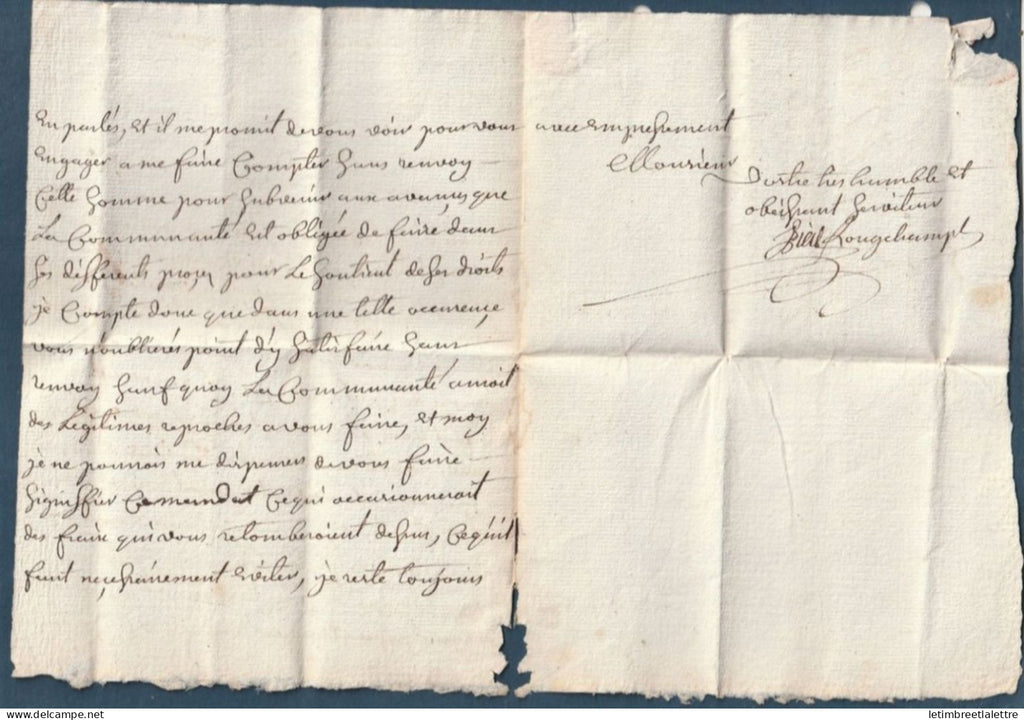 France - enveloppe de Grenoble en 1764 pour Bourg d'Oisans - voir texte