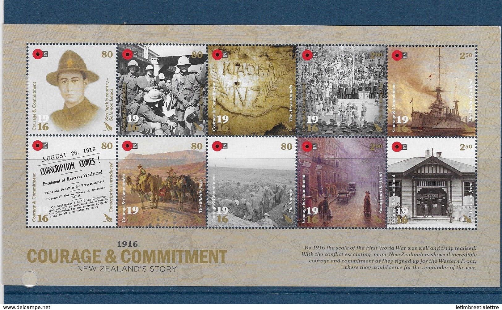 Nouvelle-Zélande N°3178 à 3187** Centenaire de la première guerre mondiale