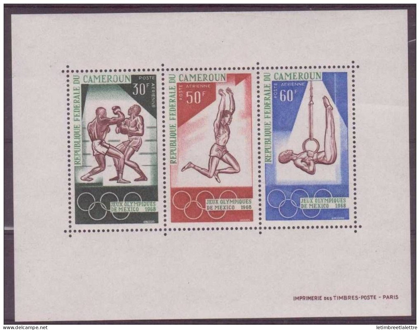 Cameroun - Poste aérienne - YT bloc n° 4 ** - Neuf sans charnière - Jeux olympiques de Mexico - 1968