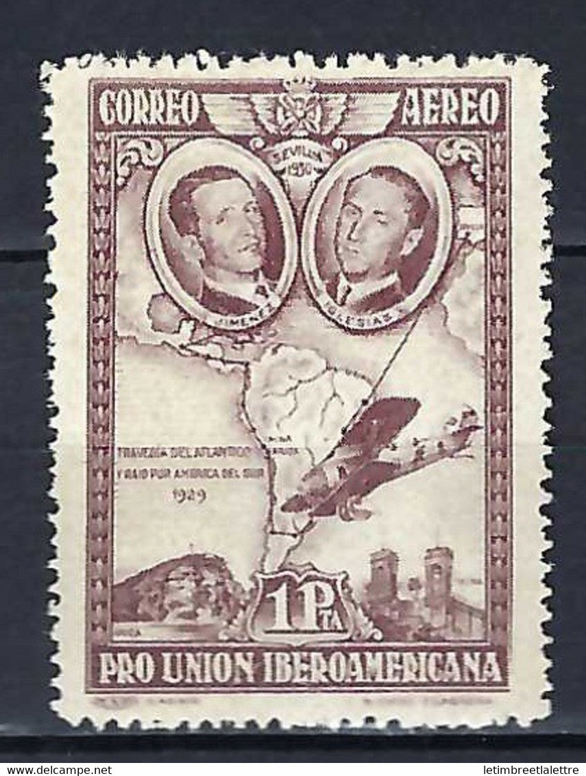⭐ Espagne - Poste Aérienne - YT n° 82 * - Neuf avec charnière - 1930 ⭐