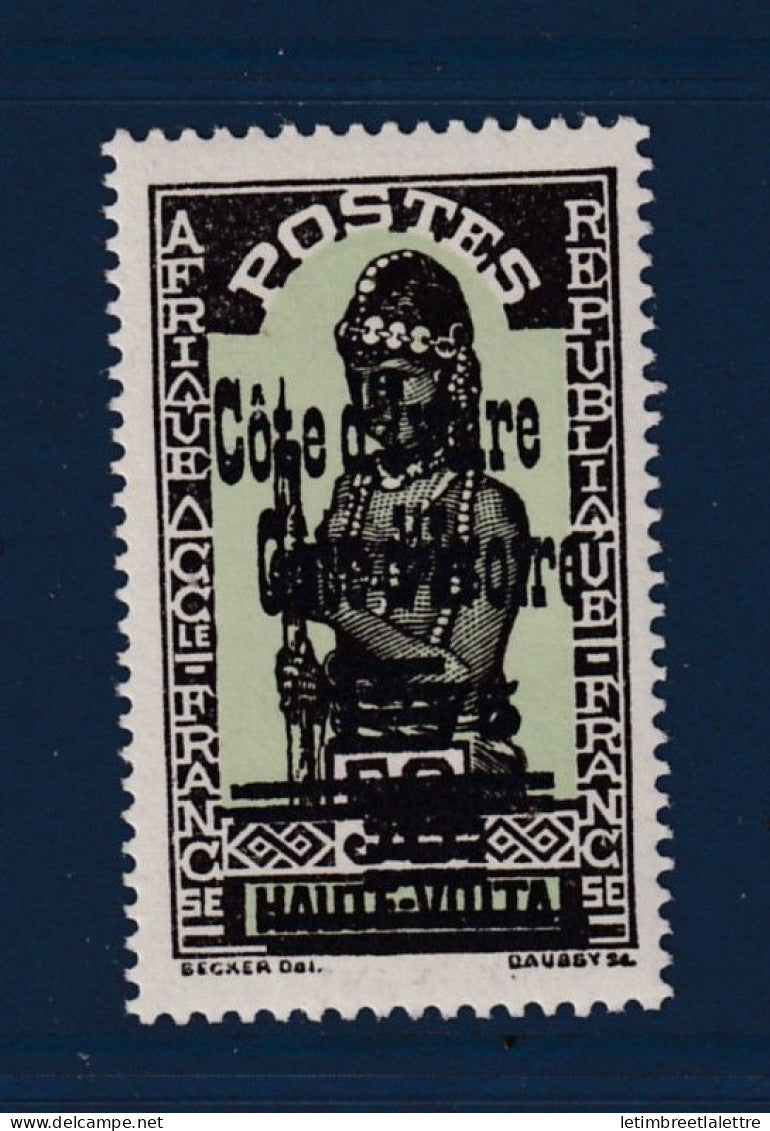 Côte d'Ivoire - variété - YT n° 103 a ** Double surcharge - Neuf sans charnière et signé - 1933