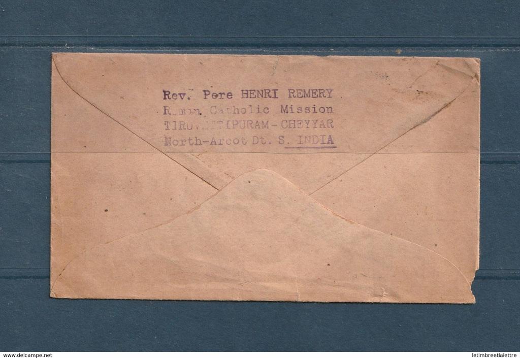 Inde - Tiruvettipuram Cheyyar pour Paris - 1951