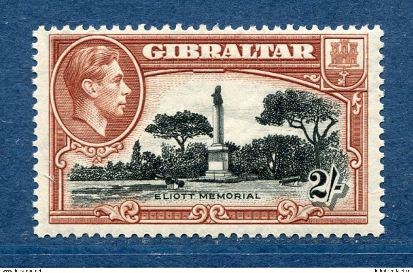 ⭐ Gibraltar - YT n° 111 aA * - Neuf avec charnière - dentelé 13 1/2 - 1938 / 1947 ⭐