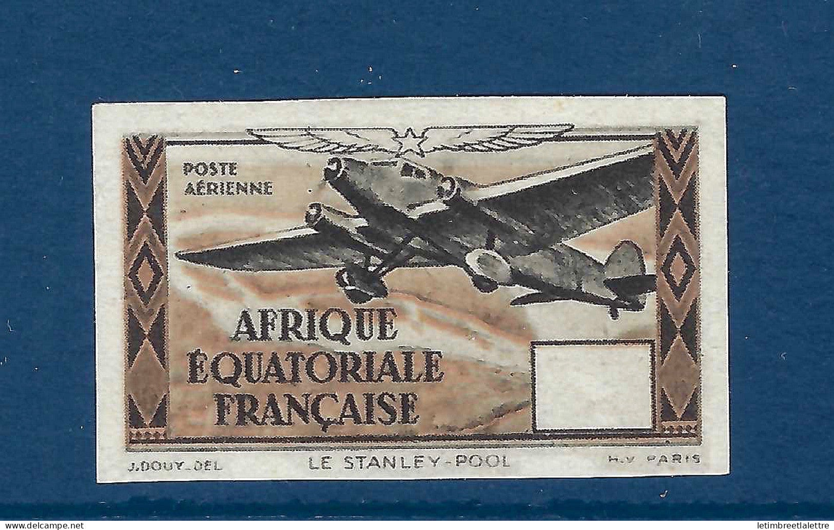 AEF - Poste aérienne - Variété - YT n° 38 a et b * - Neuf avec charnière - non dentelé et sans valeur - 1943