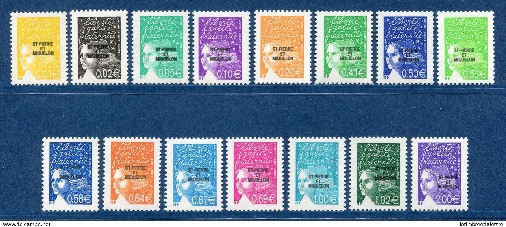 Saint Pierre et Miquelon - YT n° 758 à 772 ** - Neuf sans charnière - 2002