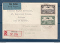 Luxembourg - courrier aéropostal Diekirch Bruxelles - avec vignette au dos - Exposition philatélique de Diekirch - 1933