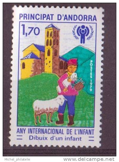 ANDORRE N° 279** NEUF SANS CHARNIERE  ENFANT AVEC MOUTON ET L'EGLISE
