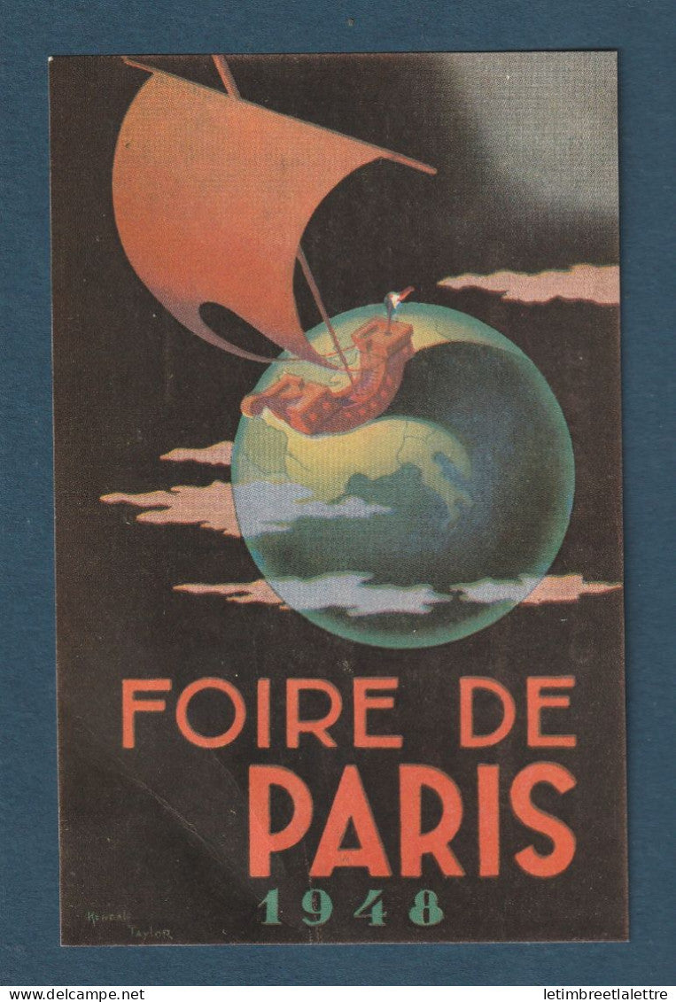 France - Carte Maximum - YT n° 793 - seul sur carte de foire de Paris - 1948