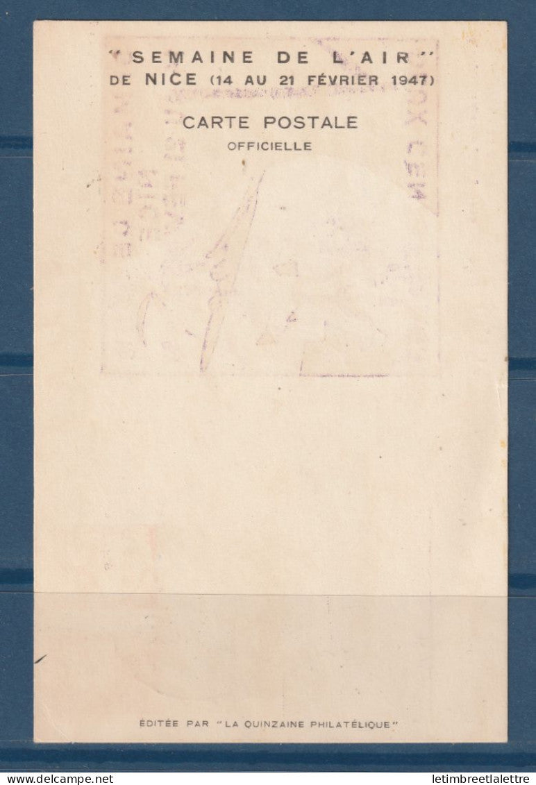 France - carte officielle - Semaine de l'air - Nice - Deux cents Francs - 1947