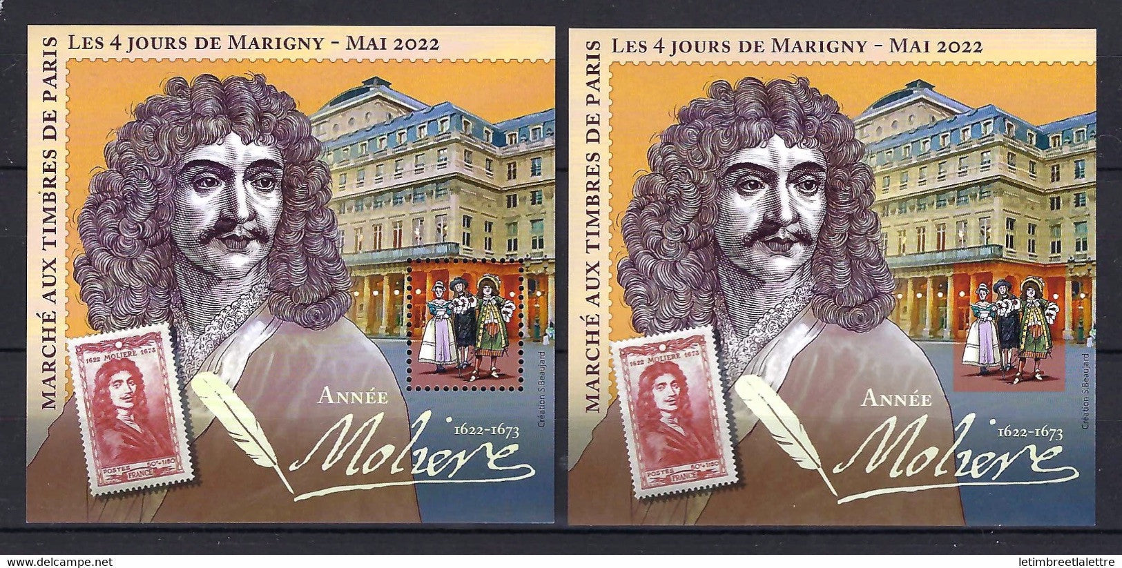France - Bloc Souvenir Marigny - YT n° 34 ** - Neuf sans charnière - Molière - 2022