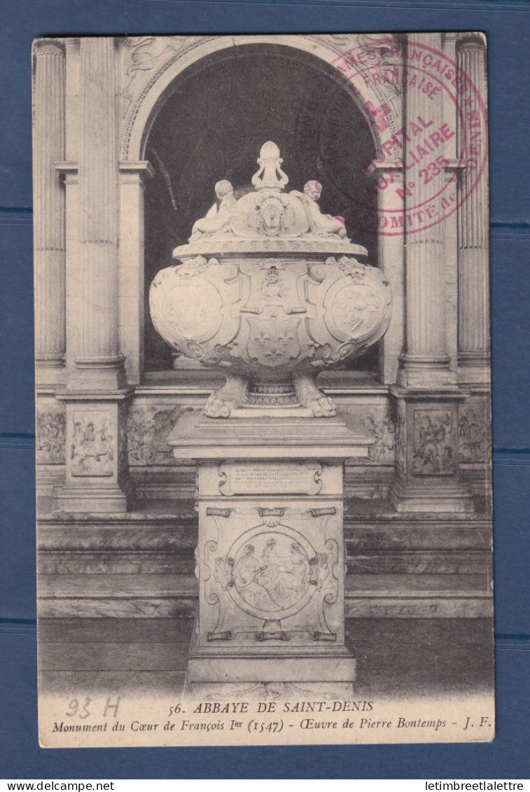 France - carte postale - croix rouge - franchise de l'hôpital auxiliaire n° 235