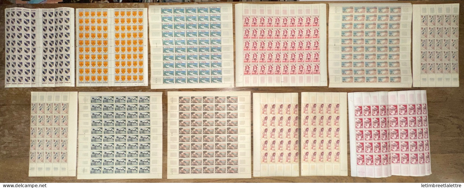 Réunion CFA - feuille - YT nº 307 à 319 ** manque 307 310 313 et 315 - neuf sans charnière - 1957 1959