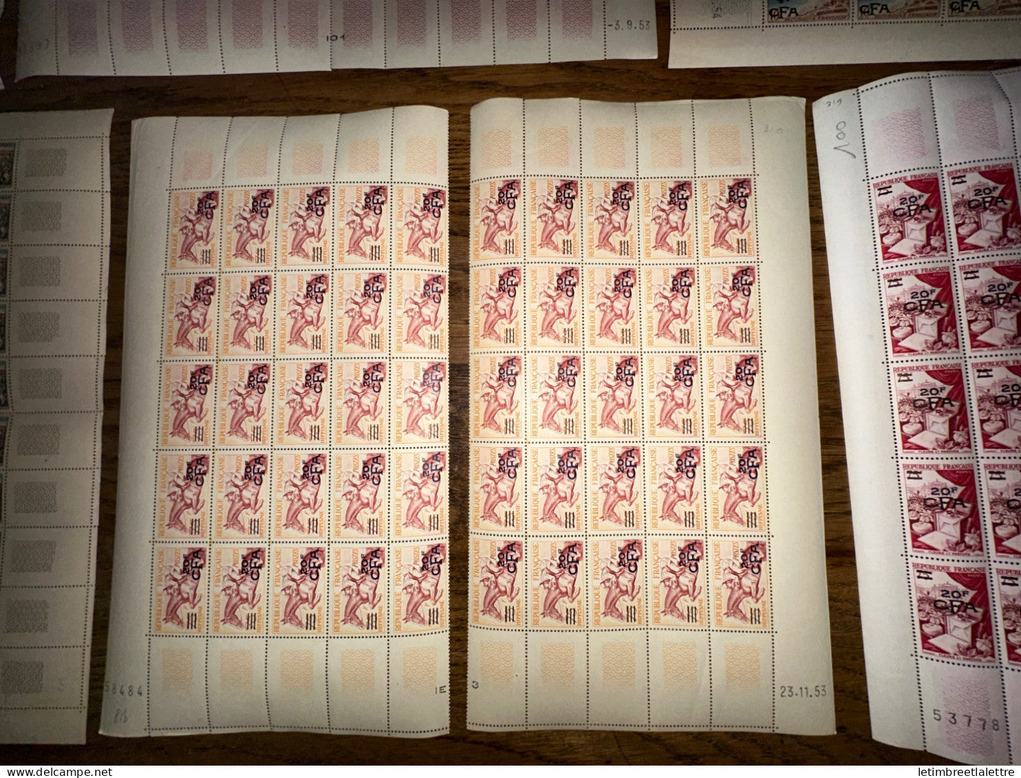 Réunion CFA - feuille - YT nº 307 à 319 ** manque 307 310 313 et 315 - neuf sans charnière - 1957 1959