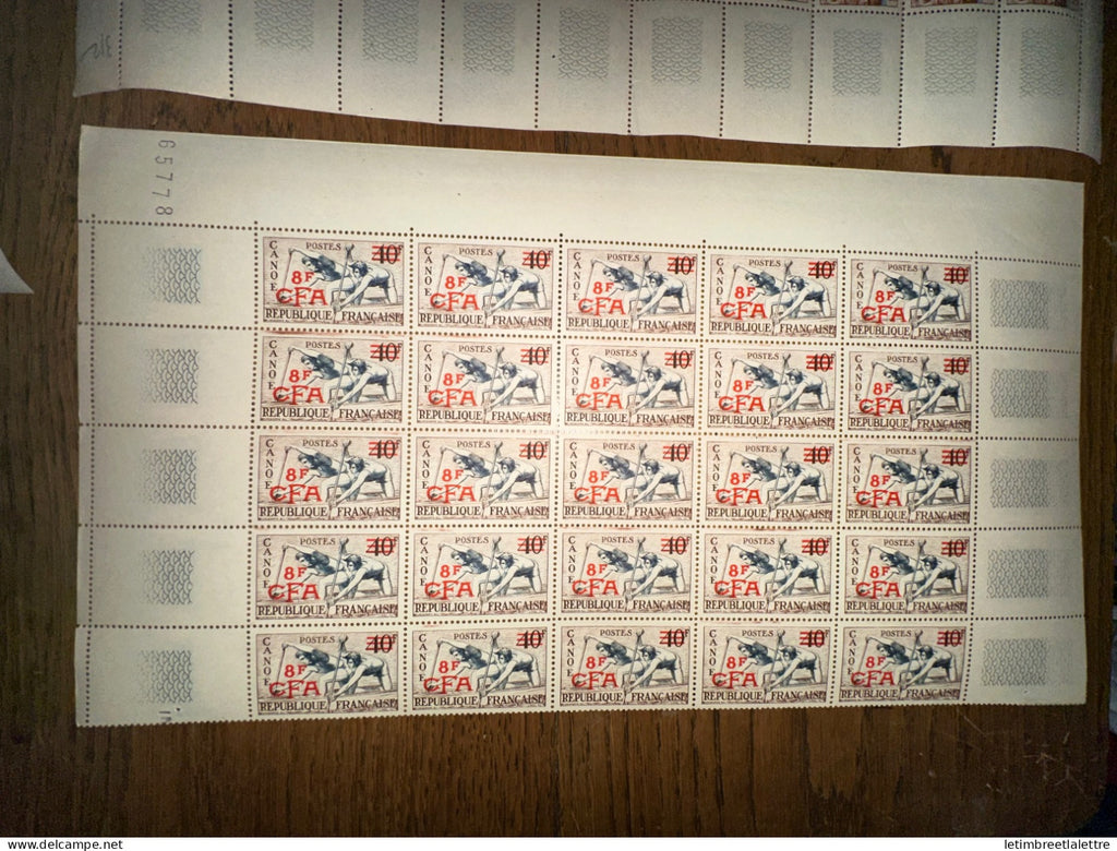 Réunion CFA - feuille - YT nº 307 à 319 ** manque 307 310 313 et 315 - neuf sans charnière - 1957 1959