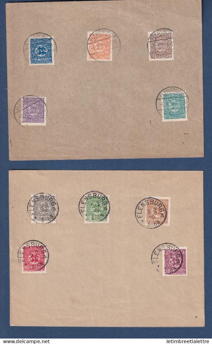 Schleswig - Plébiscite - YT n° 25 à 38 Oblitéré Flensburg sur lettre - 1920